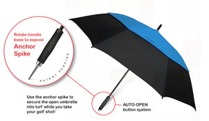 Davek Golf Umbrella | Large Golf Umbrella | Collapsible Golf Umbrella