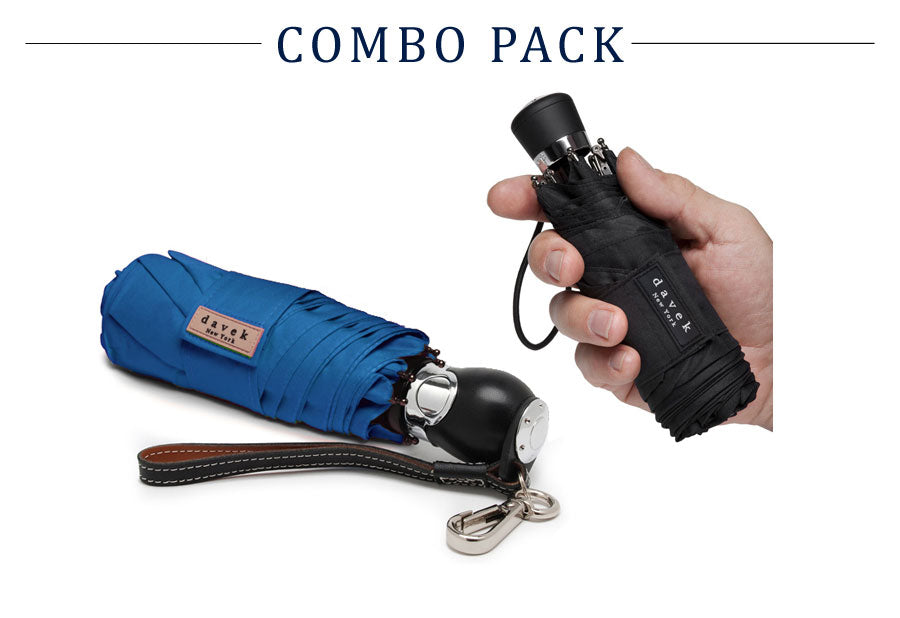 Davek Combo Packs | Best Compact Umbrellas | Leather